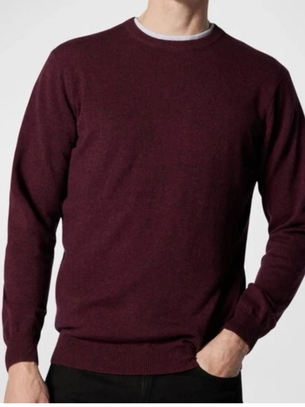 Rodd & Gunn Cashmere Merino Lightweight Crewneck Mens Pullover Sweater Plum XL